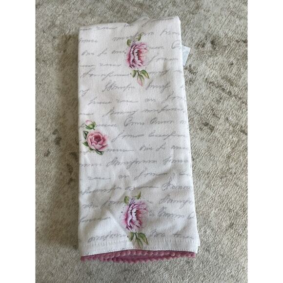 Shabby Chic Set Of 2 Easter Spring Floral Kitchen Towels Bunnies Cotton NWT - Picture 4 of 4